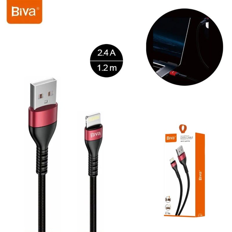 کابل لایتنینگ 2.4 آمپر بیوا C-16L طول 1.2 متر - 3
