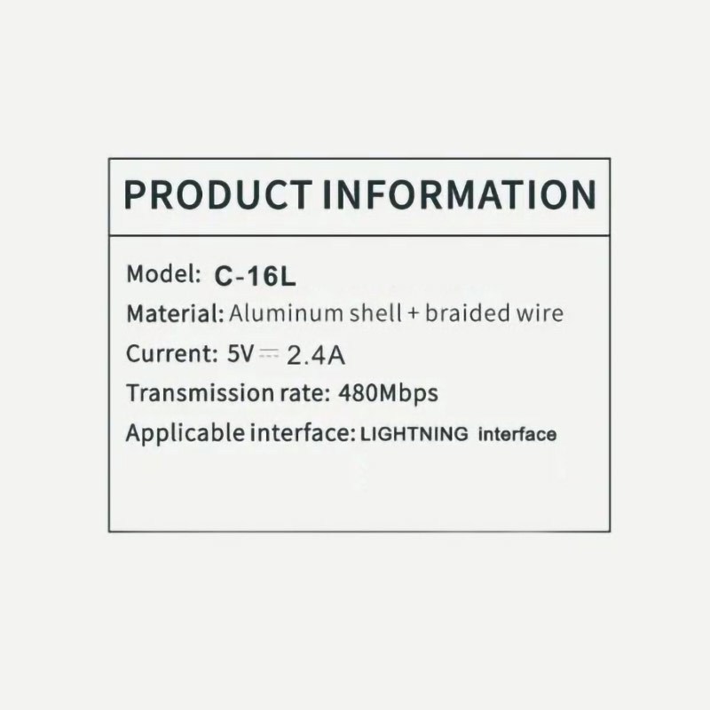 کابل لایتنینگ 2.4 آمپر بیوا C-16L طول 1.2 متر - 4