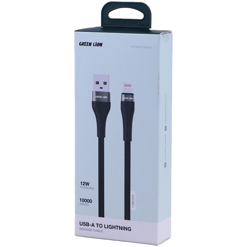 کابل لایتنینگ فست شارژ 12 وات گرین لاین GNBRUSALGBK طول 1 متر - 5