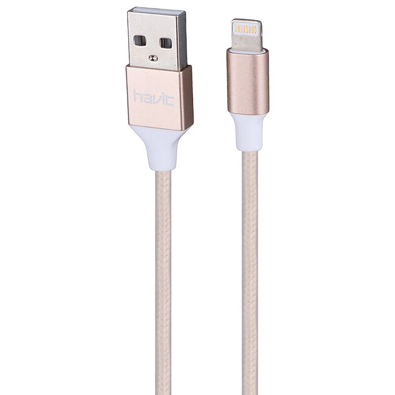 کابل لایتنینگ فست شارژ 2.1 آمپر هویت HV-CB721X طول 1 متر - 2