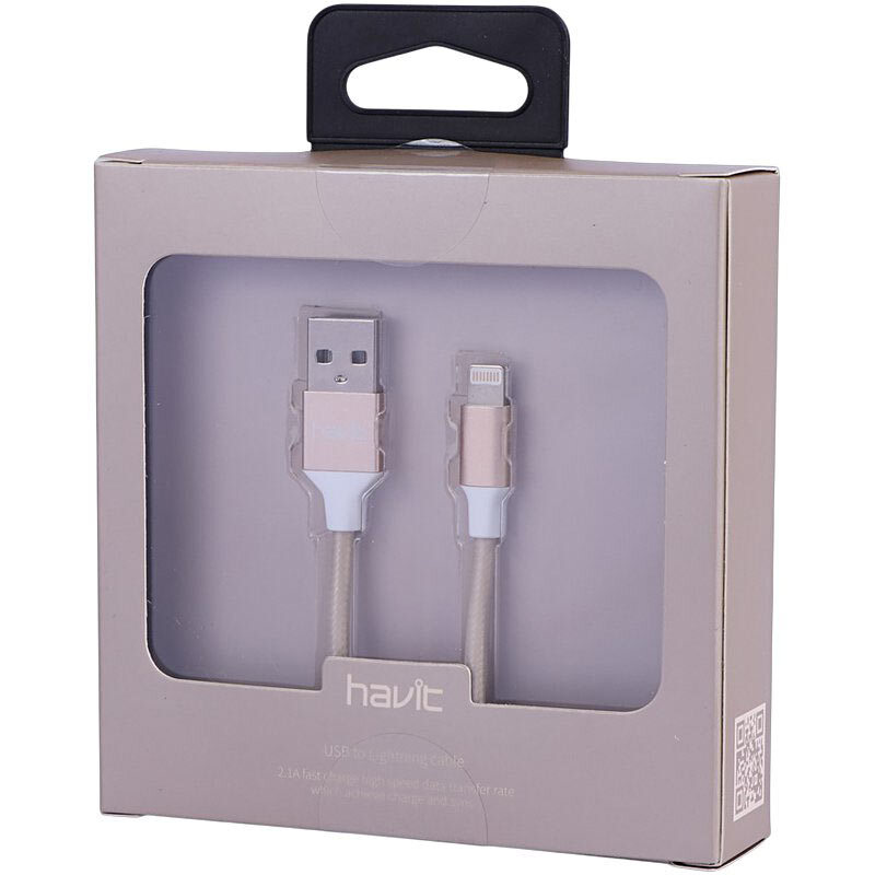 کابل لایتنینگ فست شارژ 2.1 آمپر هویت HV-CB721X طول 1 متر - 6