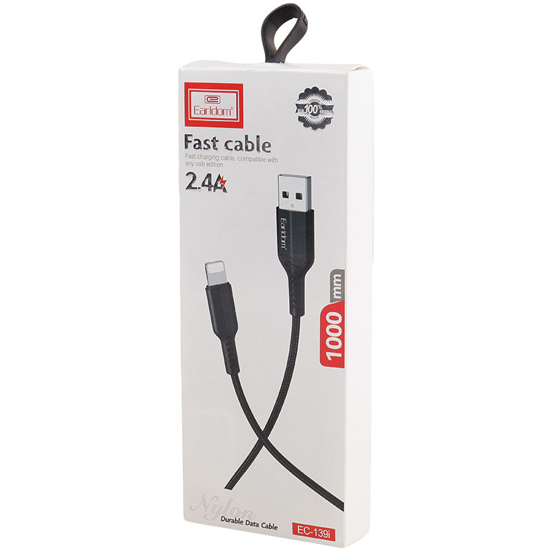 کابل لایتنینگ فست شارژ 2.4 آمپر ارلدام EC-139i طول 1 متر - 5