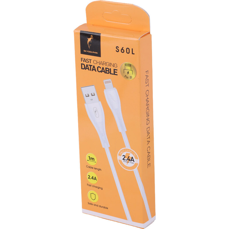 کابل لایتنینگ فست شارژ 2.4 آمپر اسکای دلفین S60L طول 1 متر - 5