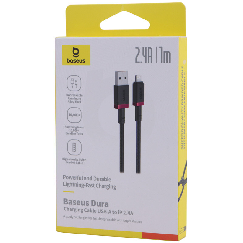 کابل لایتنینگ فست شارژ 2.4 آمپر باسئوس Dura P10377801U01 طول 1 متر - 7