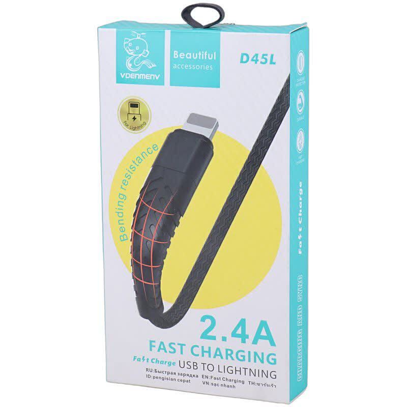 کابل لایتنینگ فست شارژ 2.4 آمپر دنمن D45L طول 1 متر - 5