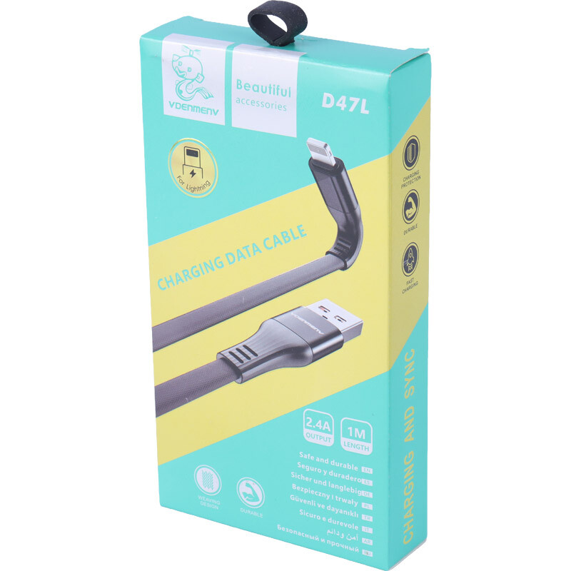 کابل لایتنینگ فست شارژ 2.4 آمپر دنمن D47L طول 1 متر - 5