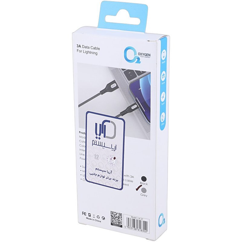 کابل لایتنینگ فست شارژ 3 آمپر اکسیژن LX-27 طول 1 متر - 6