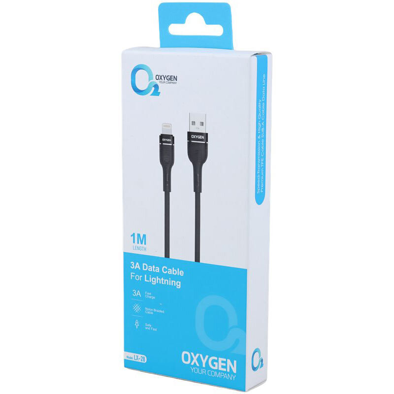 کابل لایتنینگ فست شارژ 3 آمپر اکسیژن LX-28 طول 1 متر - 8