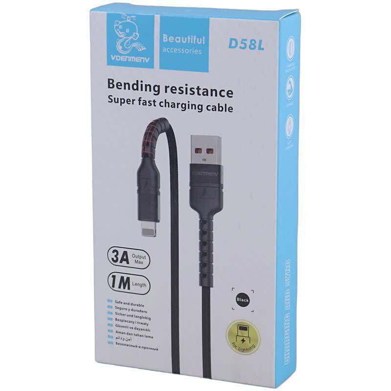 کابل لایتنینگ فست شارژ 3 آمپر دنمن D58L طول 1 متر - 7