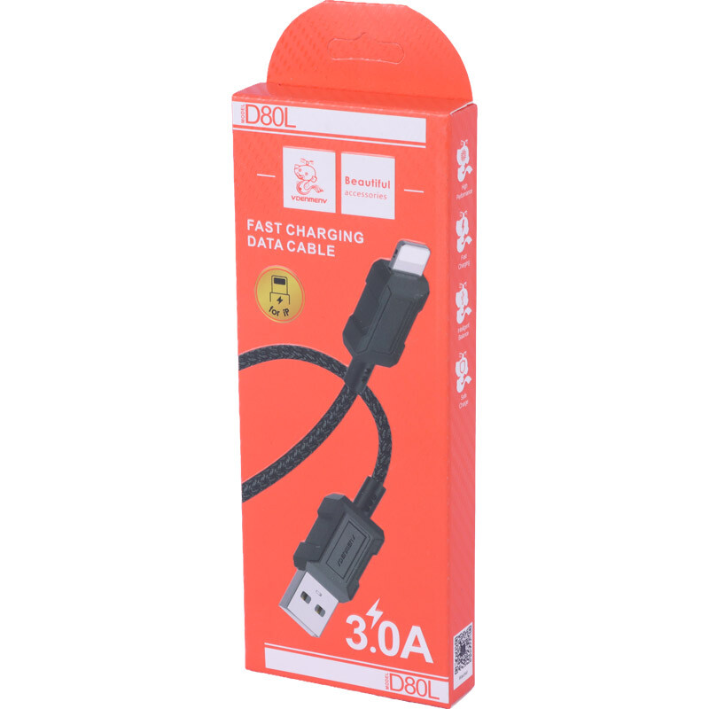 کابل لایتنینگ فست شارژ 3 آمپر دنمن D80L طول 1 متر - 6