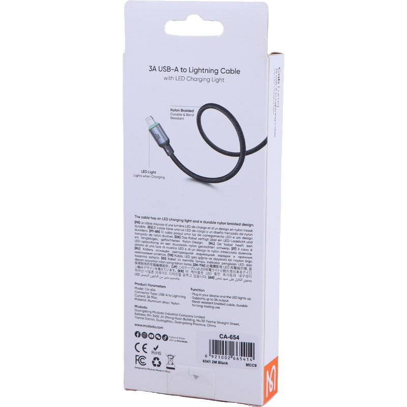 کابل لایتنینگ فست شارژ 3 آمپر مک دودو Cab Luma CA-6541 طول 2 متر - 8