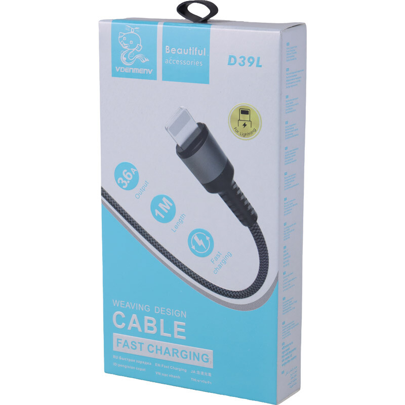 کابل لایتنینگ فست شارژ 3.6 آمپر دنمن D39L طول 1 متر - 5