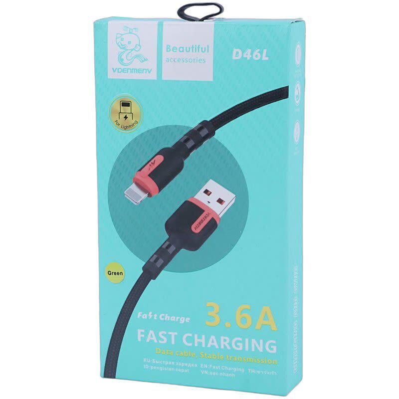 کابل لایتنینگ فست شارژ 3.6 آمپر دنمن D46L طول 1 متر - 7