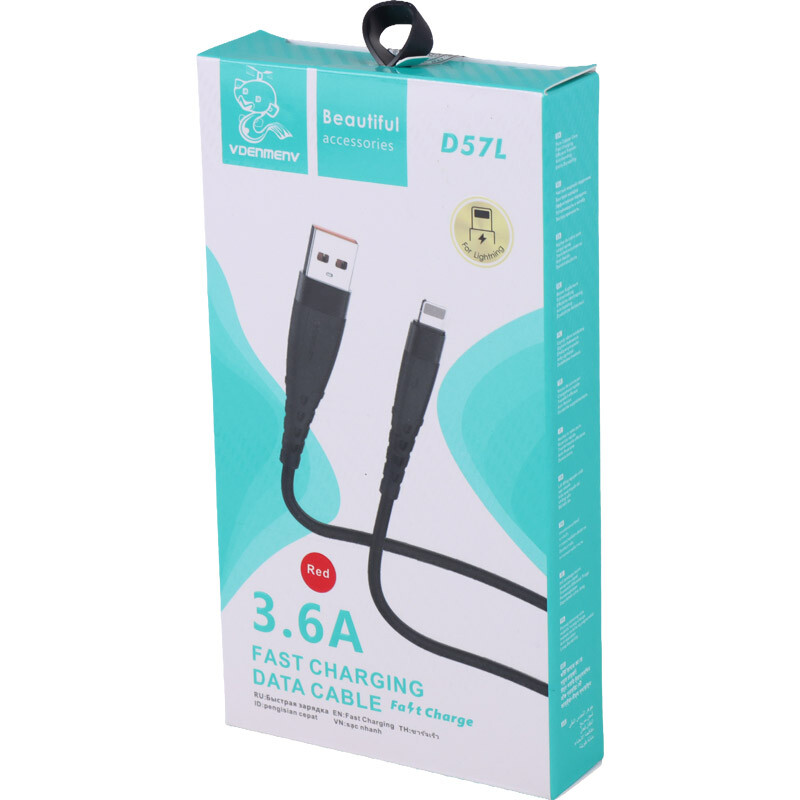 کابل لایتنینگ فست شارژ 3.6 آمپر دنمن D57L طول 1 متر - 6