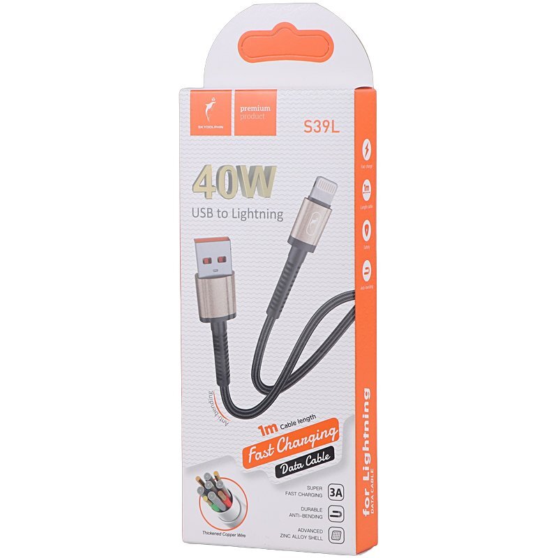 کابل لایتنینگ فست شارژ 40 وات اسکای دلفین S39L طول 1 متر - 5