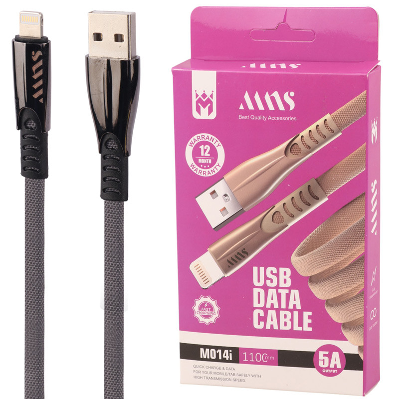 کابل لایتنینگ فست شارژ 5 آمپر ام ان اس M014i طول 1.1 متر