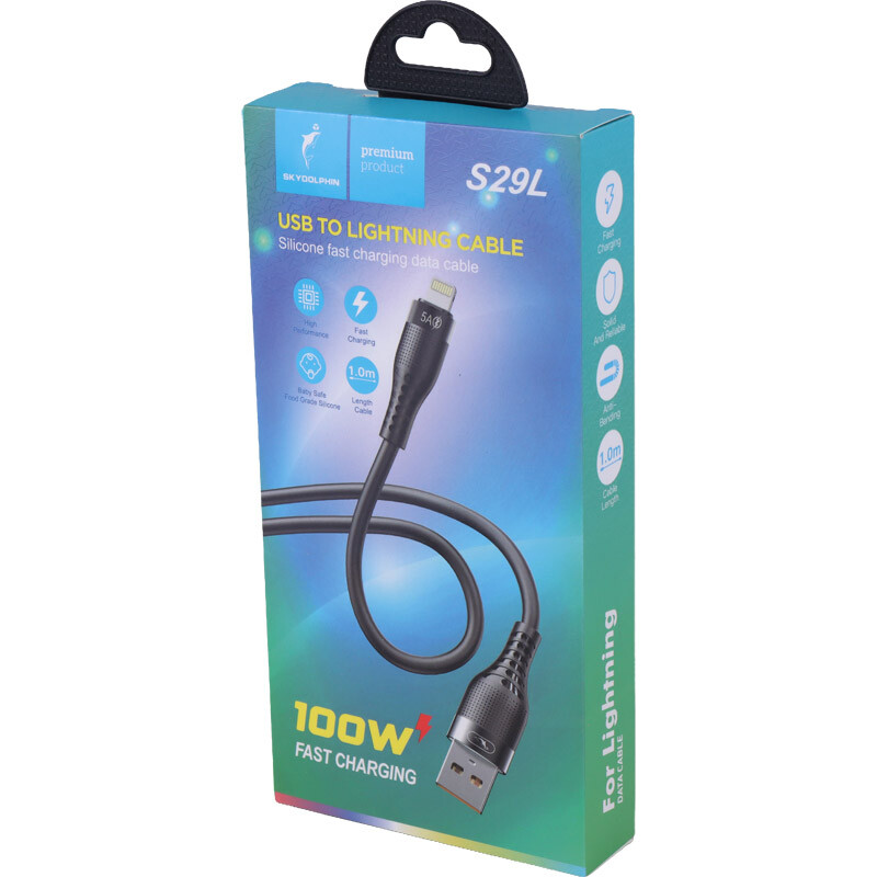 کابل لایتنینگ فست شارژ 5 آمپر اسکای دلفین S29L طول 1 متر - 5