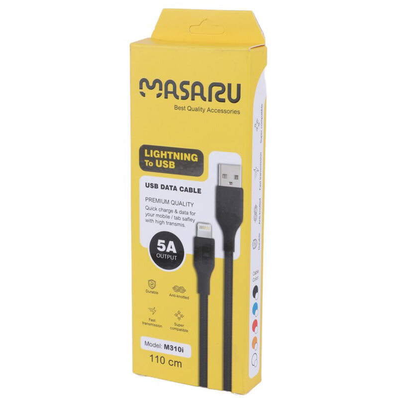 کابل لایتنینگ فست شارژ 5 آمپر ماسارو M310i طول 1.1 متر - 5