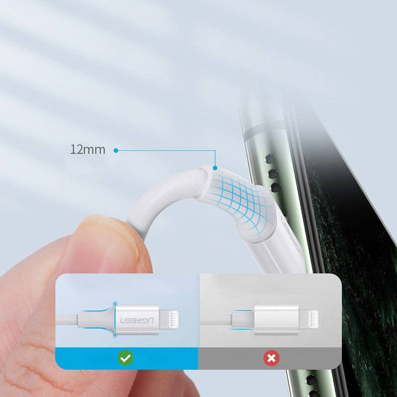 کابل تایپ سی به لایتنینگ فست شارژ 2.4 آمپر یوگرین US171-60749 طول 2 متر - 8