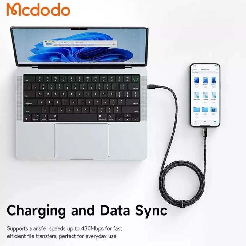 کابل تایپ سی به لایتنینگ فست شارژ 36 وات مک دودو Lightsync CA-539 طول 1.2 متر - 6