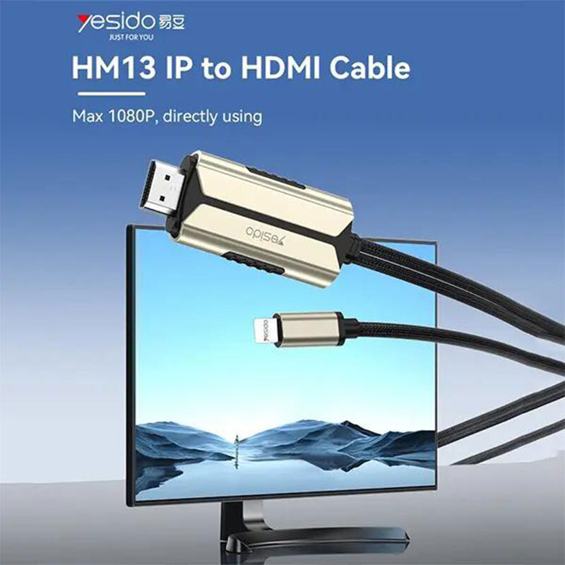 کابل تبدیل Lightning به HDMI یسیدو HM13 طول 2 متر - 3