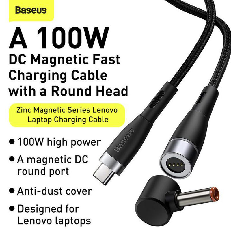 کابل تبدیل سوزنی فست شارژ Baseus CATXC-T01 Type-C To DC PD 100W 2M - 8