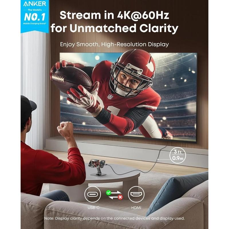 کابل تبدیل Type-C به HDMI انکر A87E0-H11 طول 0.9 متر - 3