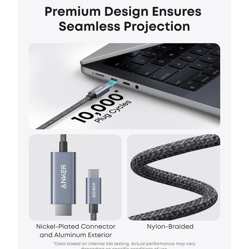 کابل تبدیل Type-C به HDMI انکر A87E0-H11 طول 0.9 متر - 5