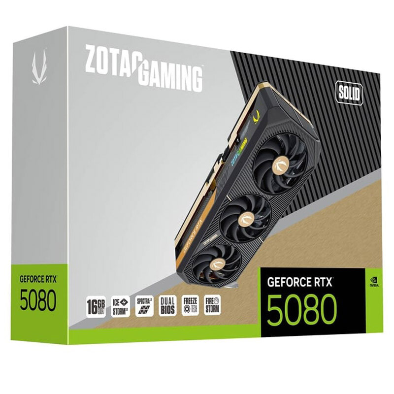 کارت گرافیک Zotac Gaming GeForce RTX 5080 SOLID 16GB GDDR7 256Bit - 8