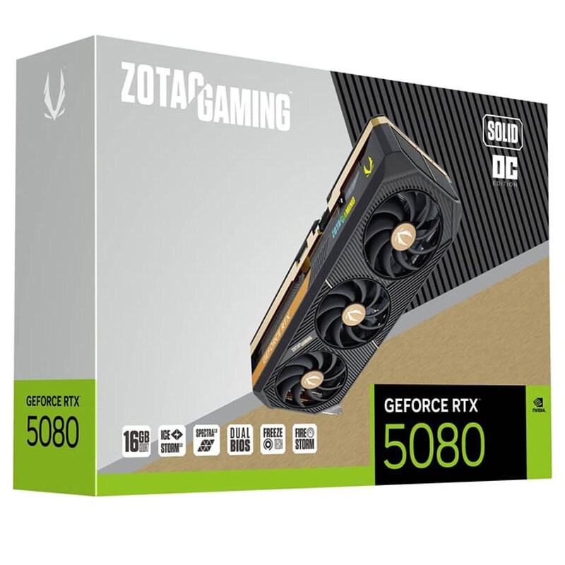 کارت گرافیک Zotac Gaming GeForce RTX 5080 SOLID OC 16GB GDDR7 256Bit - 8