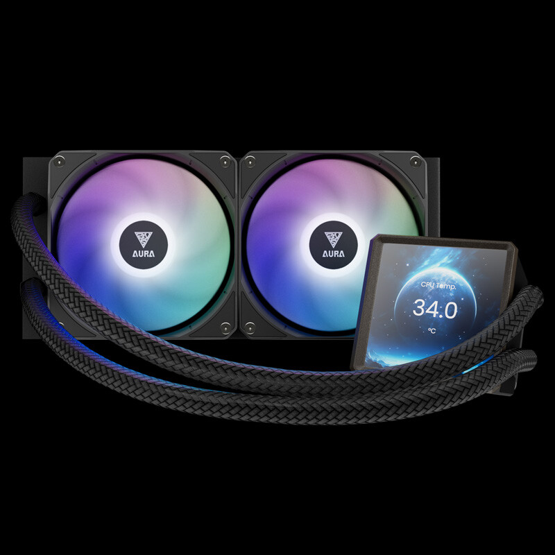 خنک کننده مایع پردازنده گیم دیاس Aura GL240 LCD ARGB Black - 2