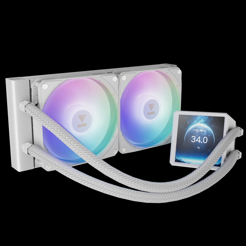 خنک کننده مایع پردازنده گیم دیاس Aura GL240 LCD ARGB WH - 3