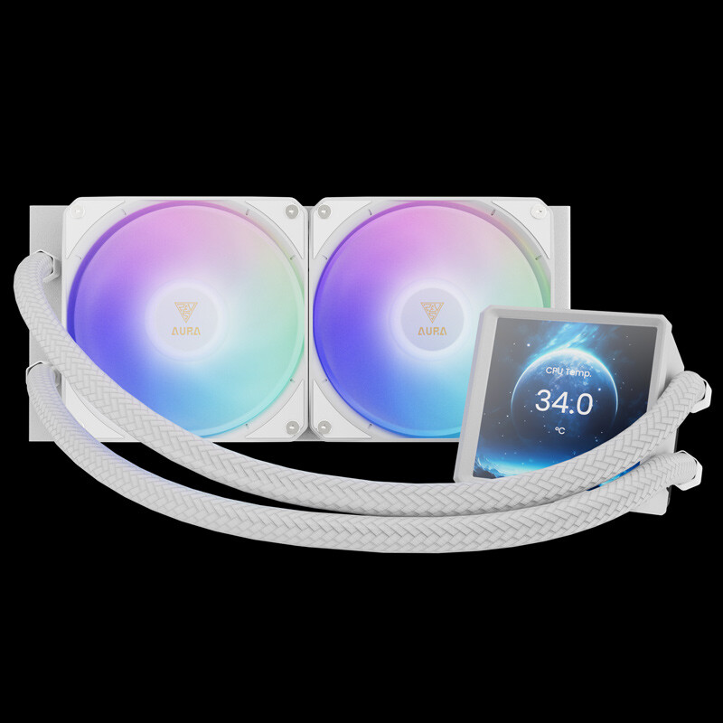 خنک کننده مایع پردازنده گیم دیاس Aura GL240 LCD ARGB WH - 4
