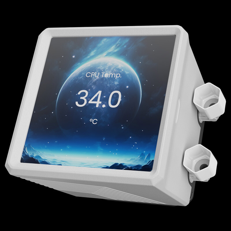 خنک کننده مایع پردازنده گیم دیاس Aura GL240 LCD ARGB WH - 6