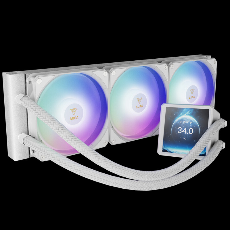 خنک کننده مایع پردازنده گیم دیاس Aura GL360 LCD ARGB WH - 2