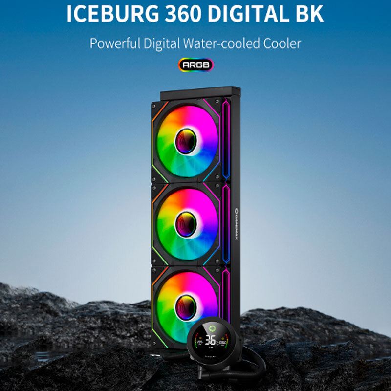 خنک کننده مایع پردازنده گیم مکس IceBurg 360 Digital BK - 8