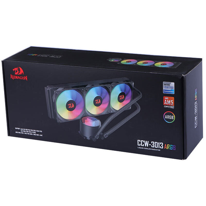 خنک کننده مایع پردازنده ردراگون CCW-3013 ARGB 360 Black - 2