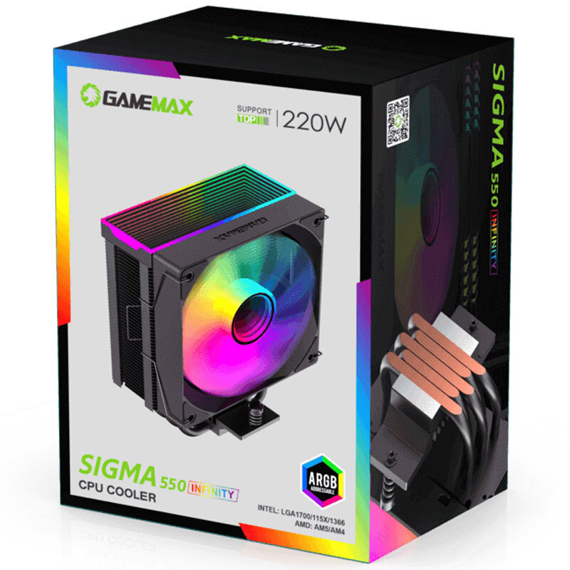 خنک کننده پردازنده گیم مکس Sigma 550 Infinity Black - 2
