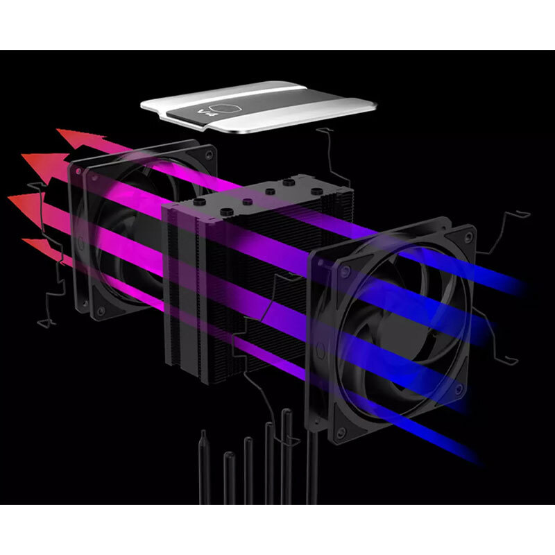 خنک کننده پردازنده کولر مستر V4 Alpha 3DHP Black - 6