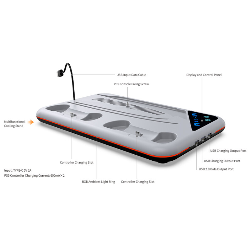 خنک کننده و شارژر دسته PS5/PS5 Slim دابی TP5-3557 - 7