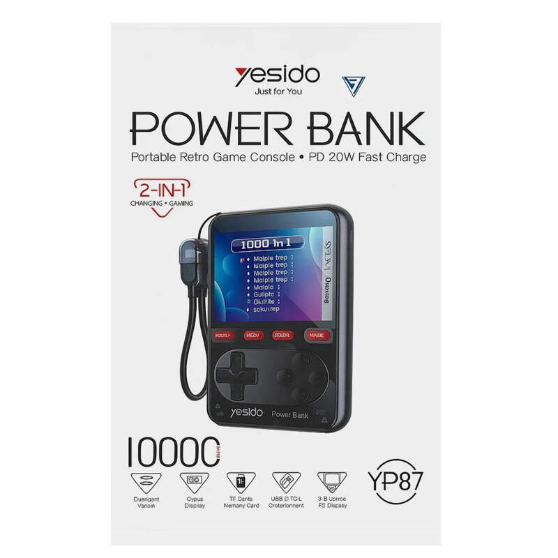 کنسول بازی و پاور بانک یسیدو YP87 PD 20W ظرفیت 10000 میلی آمپر ساعت - 3