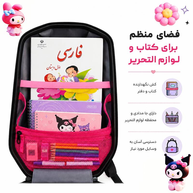 کوله پشتی مارینوکس مارول MS1050 طرح کرومی صورتی - 7