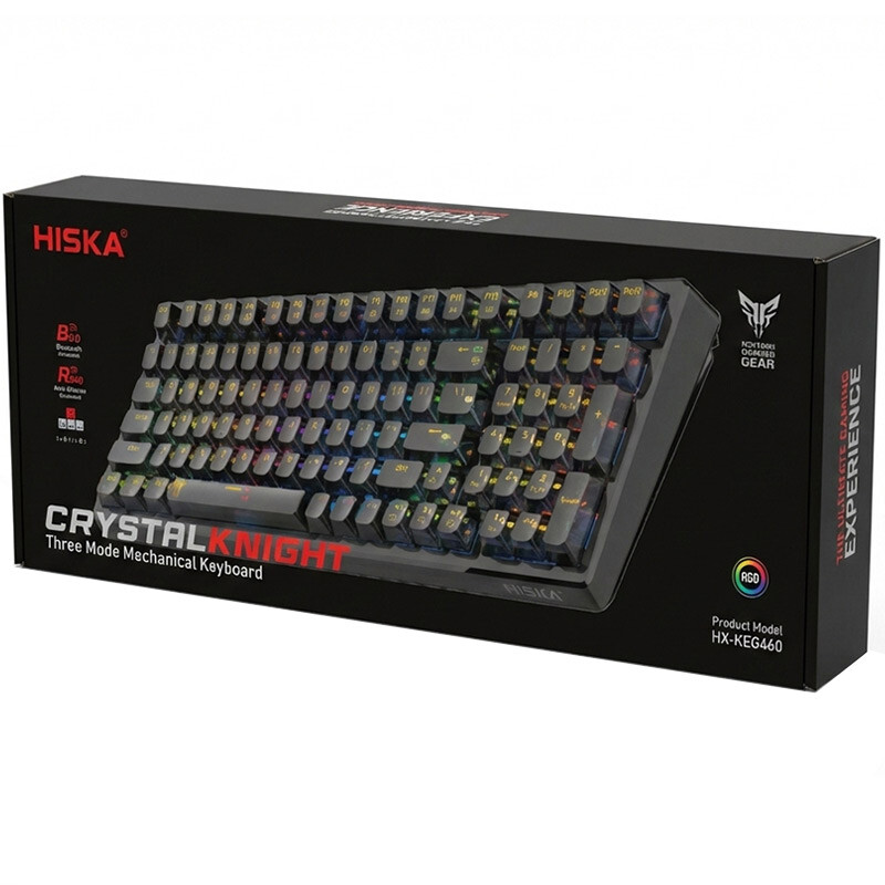 کیبورد بی سیم گیمینگ هیسکا Crystal Knight HX-KEG460 - 2