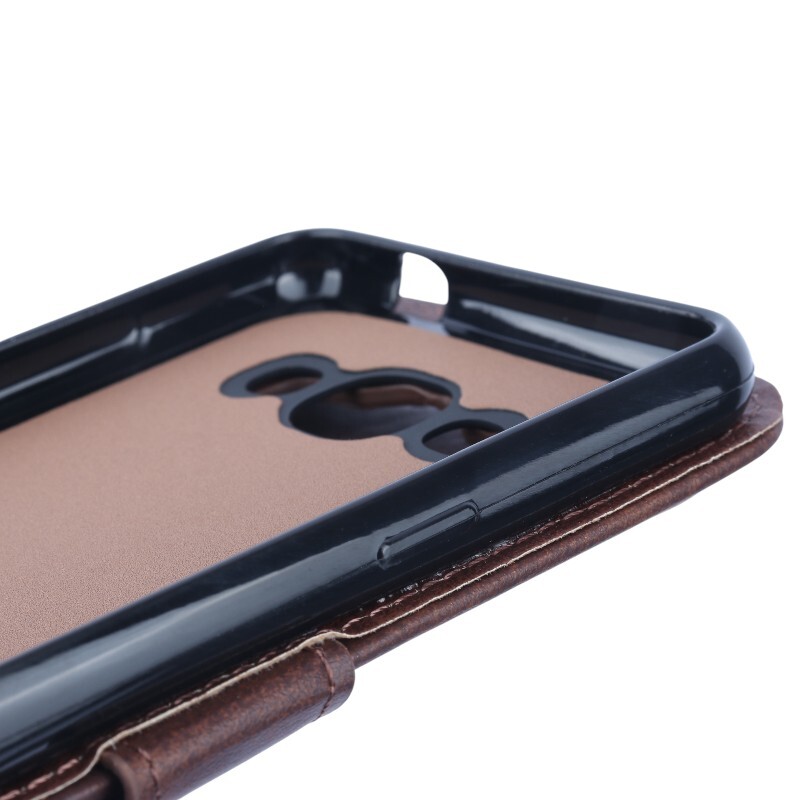کیف چرمی مگنتی سامسونگ Galaxy J1 Ace محافظ لنزدار - 5