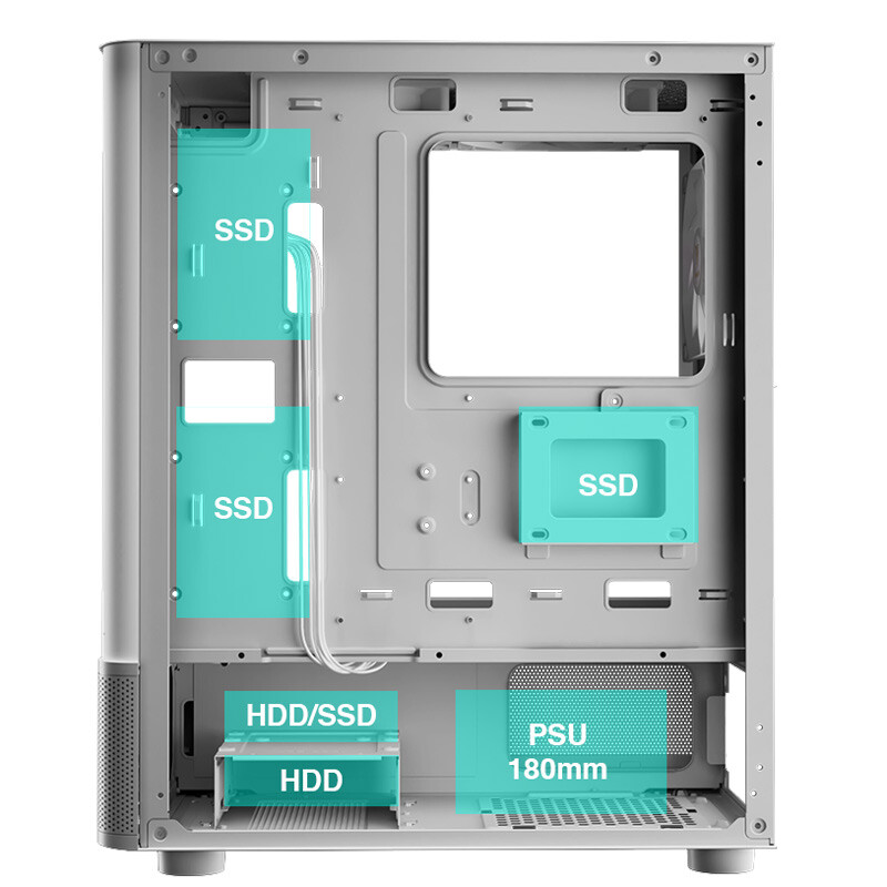 کیس کامپیوتر گیم دیاس ATLAS E2 CG WH - 8