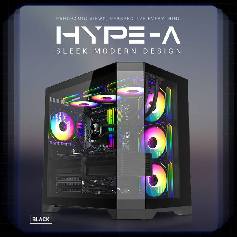 کیس کامپیوتر گیم مکس HYPE-A Black - 8