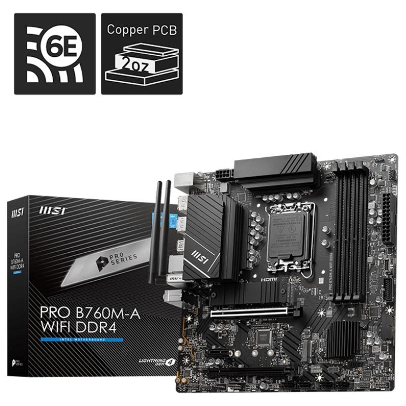 مادربرد ام اس آی Pro B760M-A WIFI DDR4 - 6