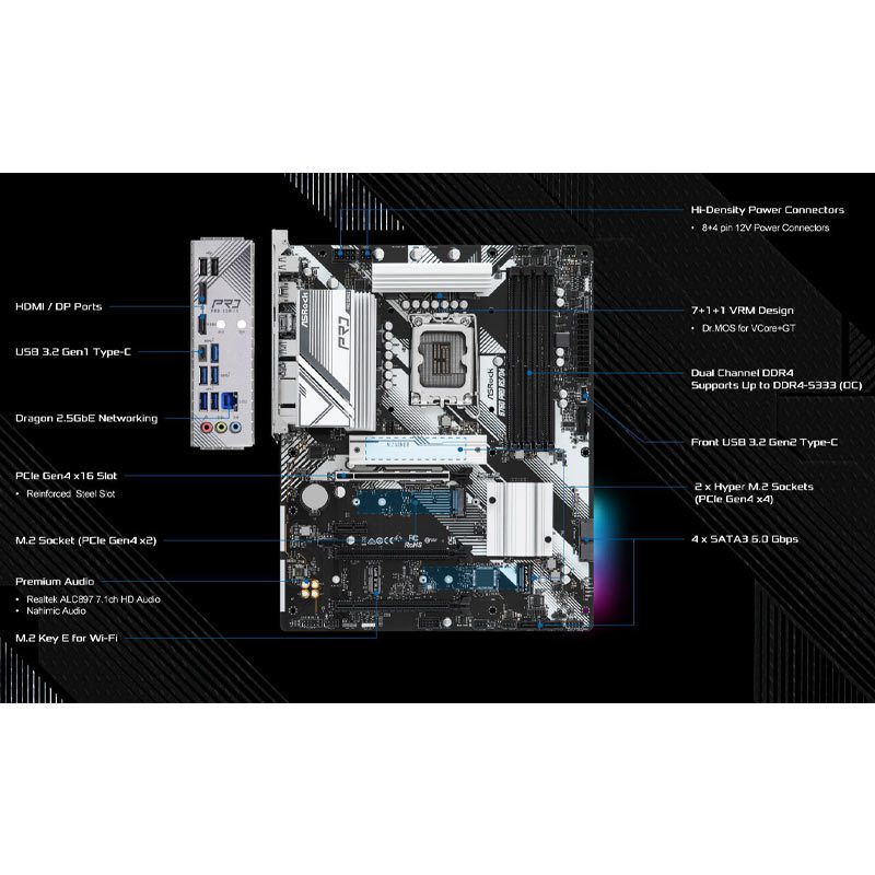 مادربرد ازراک B760 Pro RS/D4 DDR4 - 7