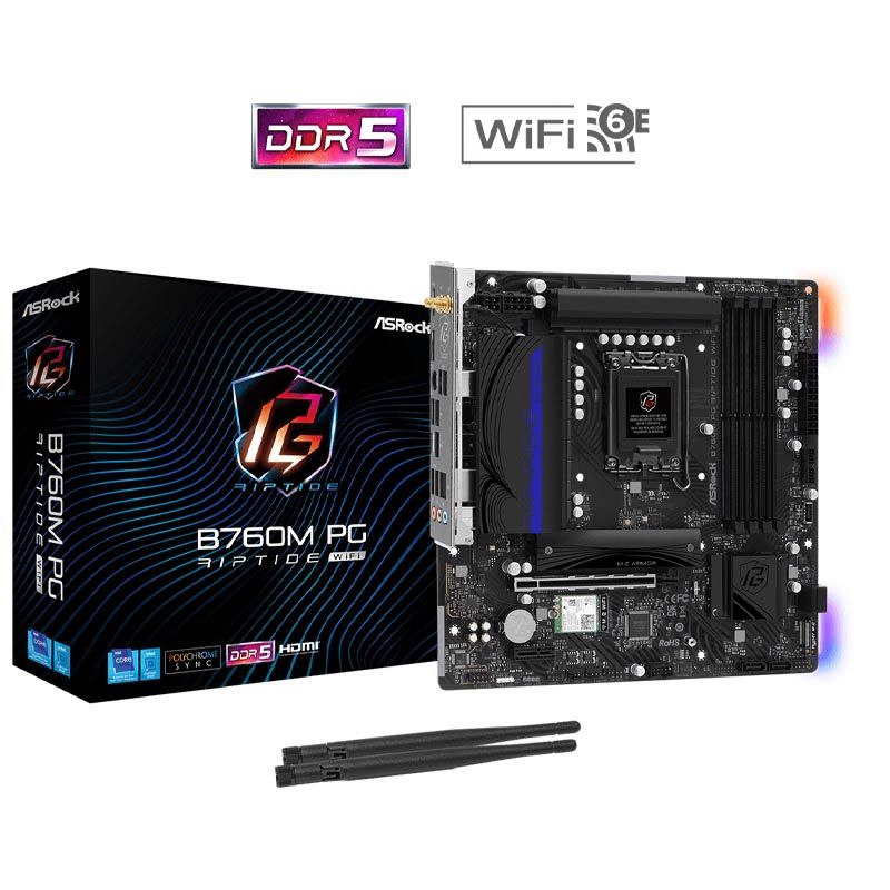 مادربرد ازراک B760M PG Riptide WiFi DDR5 - 7