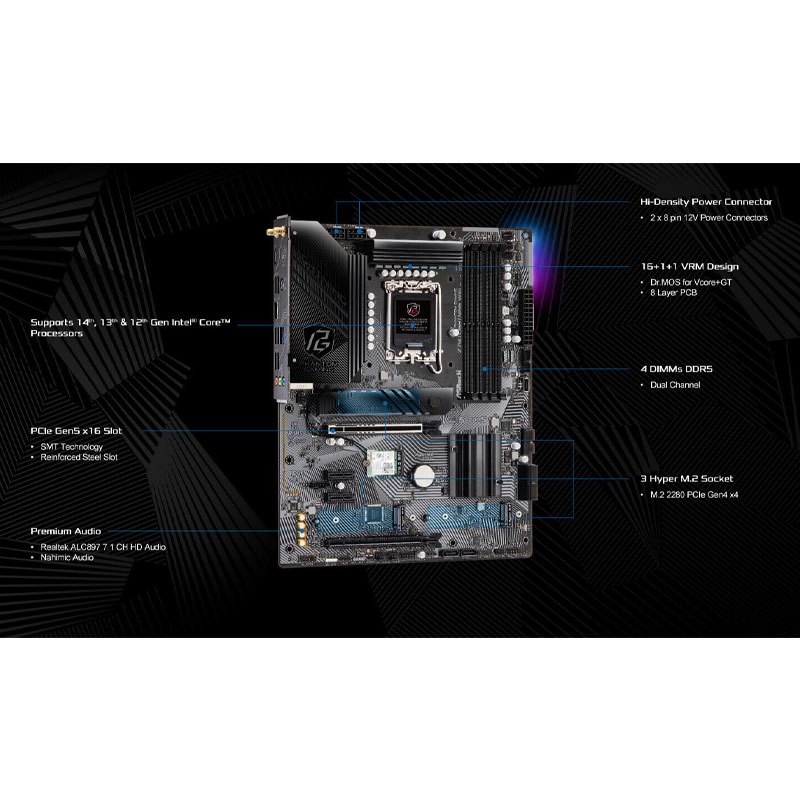مادربرد ازراک Z790 Lightning WiFi DDR5 - 7